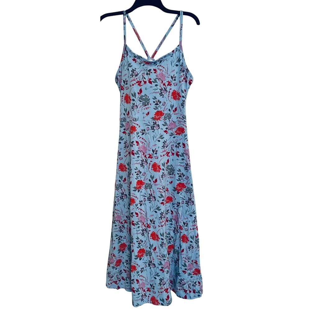 Pact Organic Cotton Fit & Flare Midi Dress Floral Fairy Blue Pink Orange XL